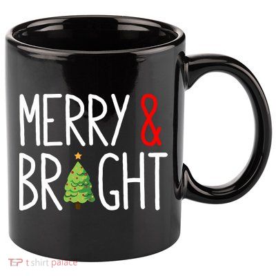 Merry And Bright 11oz C Handle Ceramic Mug