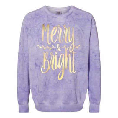 Merry And Bright Christmas Gifts Xmas Tree Premium Colorblast Crewneck Sweatshirt