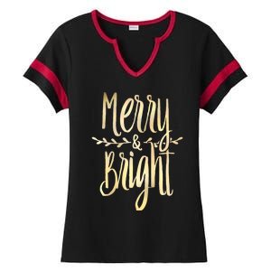 Merry And Bright Christmas Gifts Xmas Tree Premium Ladies Halftime Notch Neck Tee