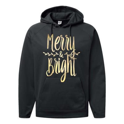 Merry And Bright Christmas Gifts Xmas Tree Premium Performance Fleece Hoodie