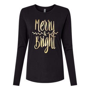 Merry And Bright Christmas Gifts Xmas Tree Premium Womens Cotton Relaxed Long Sleeve T-Shirt