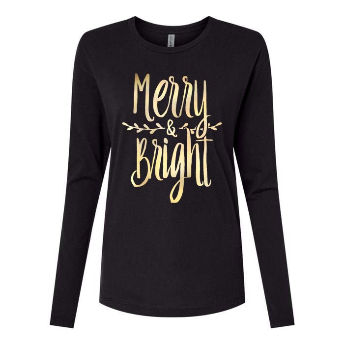 Merry And Bright Christmas Gifts Xmas Tree Premium Womens Cotton Relaxed Long Sleeve T-Shirt