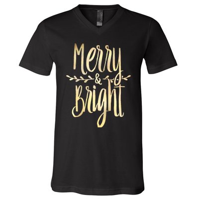 Merry And Bright Christmas Gifts Xmas Tree Premium V-Neck T-Shirt