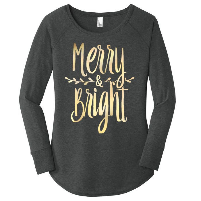 Merry And Bright Christmas Gifts Xmas Tree Premium Women's Perfect Tri Tunic Long Sleeve Shirt