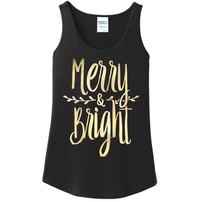 Merry And Bright Christmas Gifts Xmas Tree Premium Ladies Essential Tank