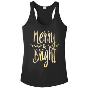 Merry And Bright Christmas Gifts Xmas Tree Premium Ladies PosiCharge Competitor Racerback Tank