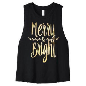 Merry And Bright Christmas Gifts Xmas Tree Premium Women's Racerback Cropped Tank