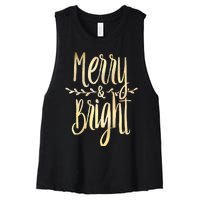 Merry And Bright Christmas Gifts Xmas Tree Premium Women's Racerback Cropped Tank