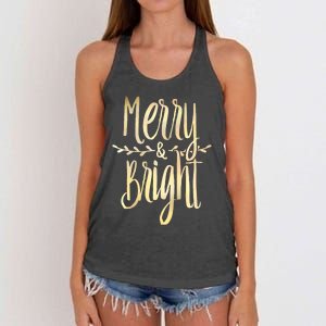 Merry And Bright Christmas Gifts Xmas Tree Premium Women's Knotted Racerback Tank