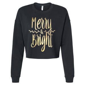 Merry And Bright Christmas Gifts Xmas Tree Premium Cropped Pullover Crew