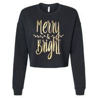 Merry And Bright Christmas Gifts Xmas Tree Premium Cropped Pullover Crew