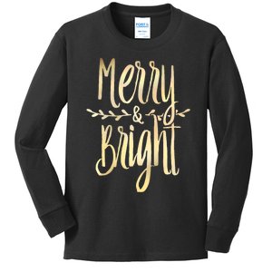 Merry And Bright Christmas Gifts Xmas Tree Premium Kids Long Sleeve Shirt