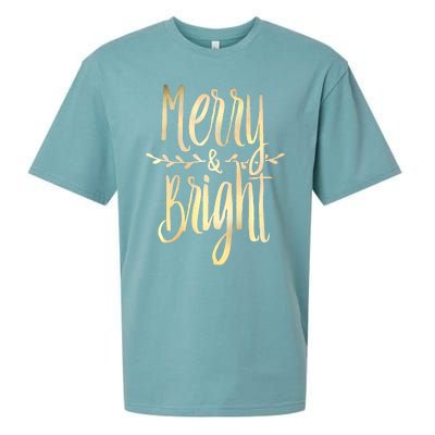 Merry And Bright Christmas Gifts Xmas Tree Premium Sueded Cloud Jersey T-Shirt