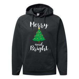 Merry And Bright Christmas Performance Fleece Hoodie