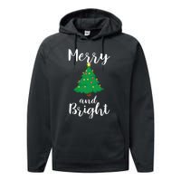 Merry And Bright Christmas Performance Fleece Hoodie