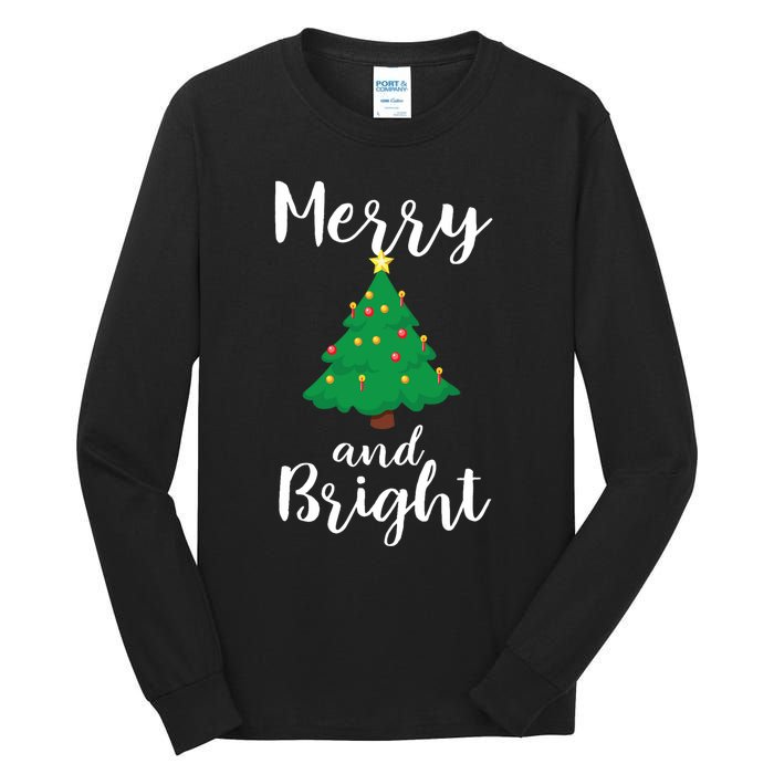 Merry And Bright Christmas Tall Long Sleeve T-Shirt