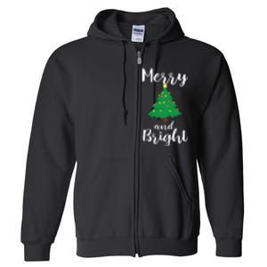 Merry And Bright Christmas Full Zip Hoodie