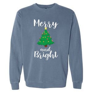 Merry And Bright Christmas Garment-Dyed Sweatshirt