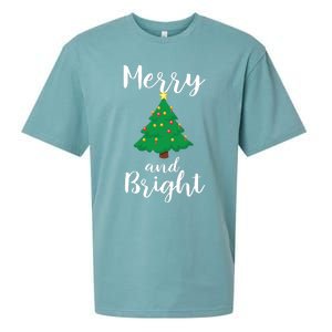 Merry And Bright Christmas Sueded Cloud Jersey T-Shirt