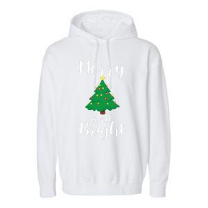 Merry And Bright Christmas Garment-Dyed Fleece Hoodie