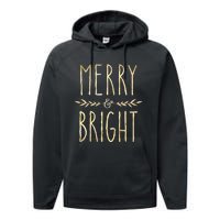 Merry And Bright Christmas Gifts Xmas Tree Performance Fleece Hoodie