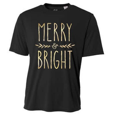 Merry And Bright Christmas Gifts Xmas Tree Cooling Performance Crew T-Shirt