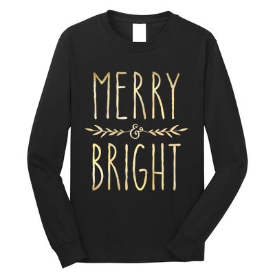 Merry And Bright Christmas Gifts Xmas Tree Long Sleeve Shirt