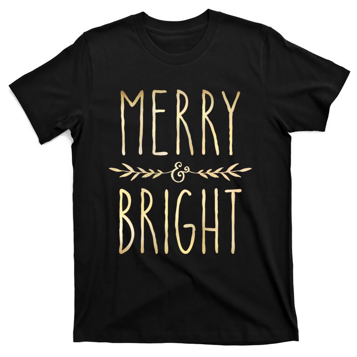 Merry And Bright Christmas Gifts Xmas Tree T-Shirt