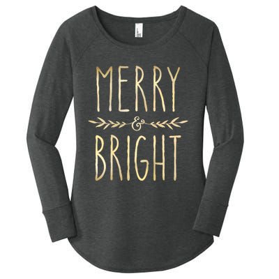 Merry And Bright Christmas Gifts Xmas Tree Women's Perfect Tri Tunic Long Sleeve Shirt