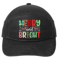 Merry And Bright Cute Christmas Holiday Long Sleeve 7-Panel Snapback Hat