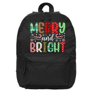 Merry And Bright Cute Christmas Holiday Long Sleeve 16 in Basic Backpack