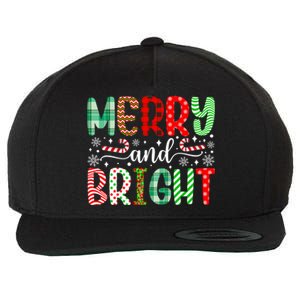 Merry And Bright Cute Christmas Holiday Long Sleeve Wool Snapback Cap