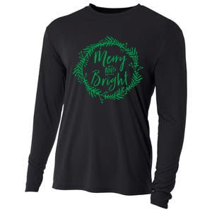 Merry And Bright Christmas Holiday Cheer Party Jesus Cooling Performance Long Sleeve Crew