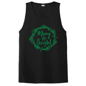 Merry And Bright Christmas Holiday Cheer Party Jesus PosiCharge Competitor Tank