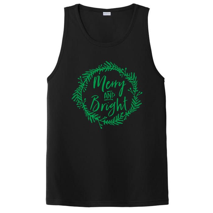 Merry And Bright Christmas Holiday Cheer Party Jesus PosiCharge Competitor Tank