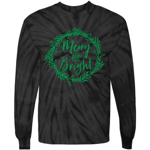 Merry And Bright Christmas Holiday Cheer Party Jesus Tie-Dye Long Sleeve Shirt