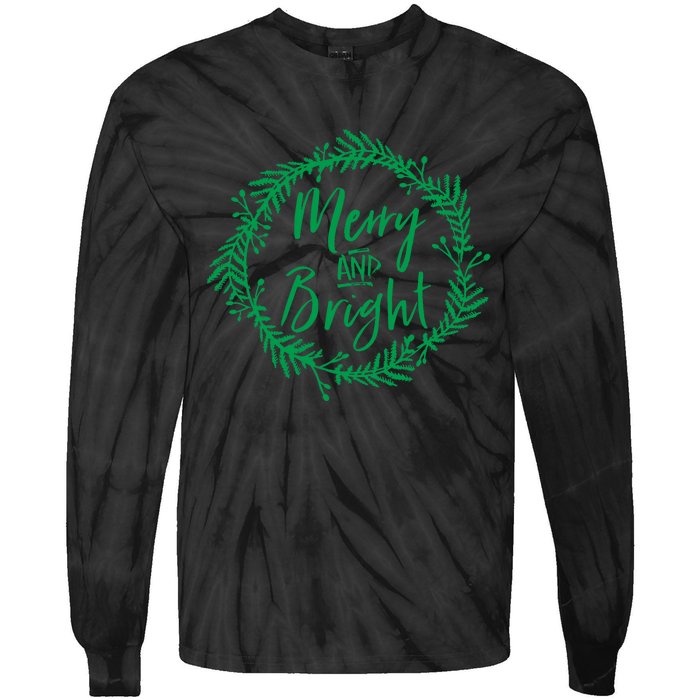 Merry And Bright Christmas Holiday Cheer Party Jesus Tie-Dye Long Sleeve Shirt