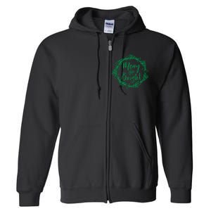 Merry And Bright Christmas Holiday Cheer Party Jesus Full Zip Hoodie