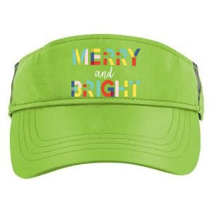 Merry And Bright Christmas Holiday Colorful Cheerful Cool Gift Adult Drive Performance Visor