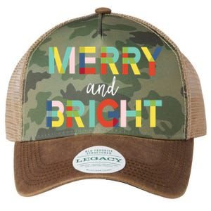 Merry And Bright Christmas Holiday Colorful Cheerful Cool Gift Legacy Tie Dye Trucker Hat