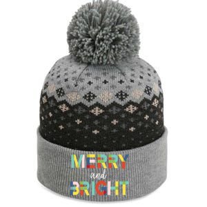 Merry And Bright Christmas Holiday Colorful Cheerful Cool Gift The Baniff Cuffed Pom Beanie