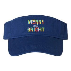 Merry And Bright Christmas Holiday Colorful Cheerful Cool Gift Valucap Bio-Washed Visor