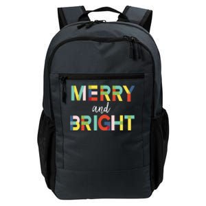 Merry And Bright Christmas Holiday Colorful Cheerful Cool Gift Daily Commute Backpack