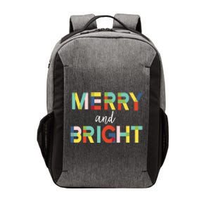 Merry And Bright Christmas Holiday Colorful Cheerful Cool Gift Vector Backpack