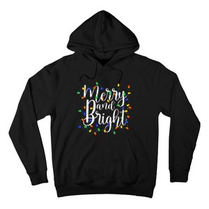 Merry and Bright Christmas Lights Xmas Holiday  Hoodie