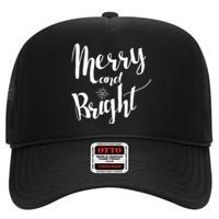 Merry And Bright For Christmas Carolling High Crown Mesh Back Trucker Hat