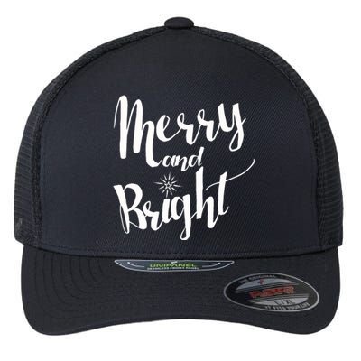 Merry And Bright For Christmas Carolling Flexfit Unipanel Trucker Cap