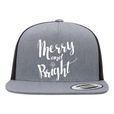 Merry And Bright For Christmas Carolling Flat Bill Trucker Hat