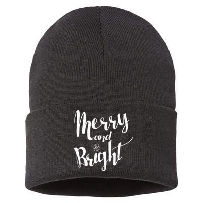 Merry And Bright For Christmas Carolling Sustainable Knit Beanie