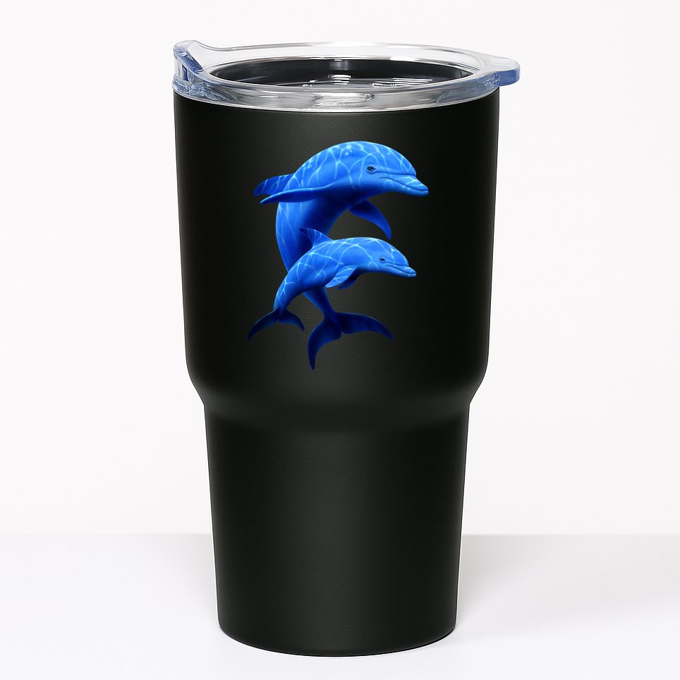Mama And Baby Dolphin Tumbler